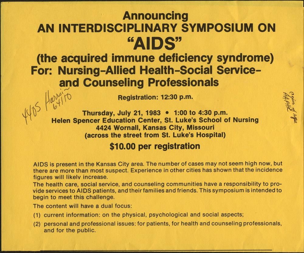 Kansas City AIDS Symposium Announcement July 21, 1983