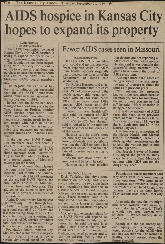 AIDS Hospice In Kansas City... Kansas City Times
