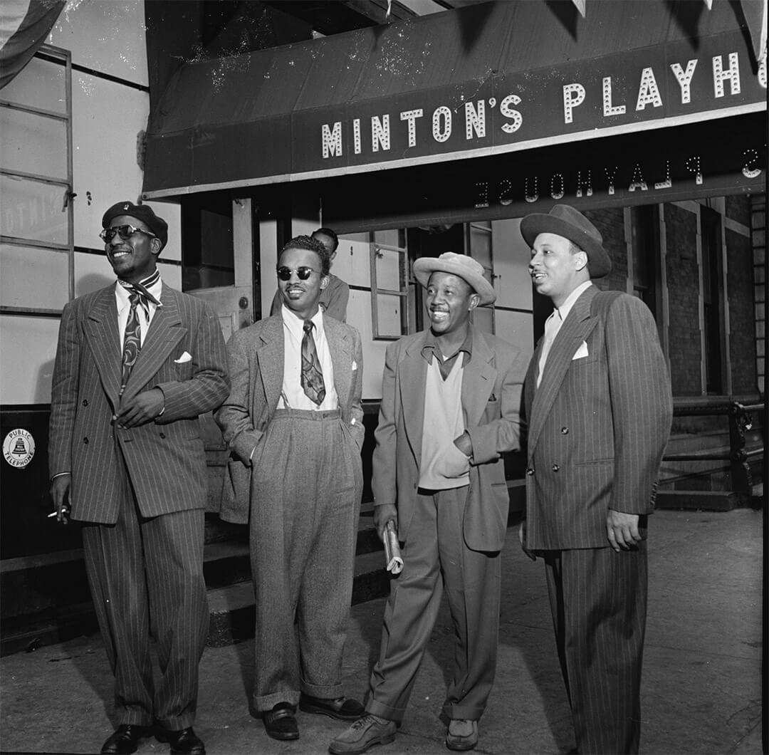 Monk and others outside Minton's Playhouse