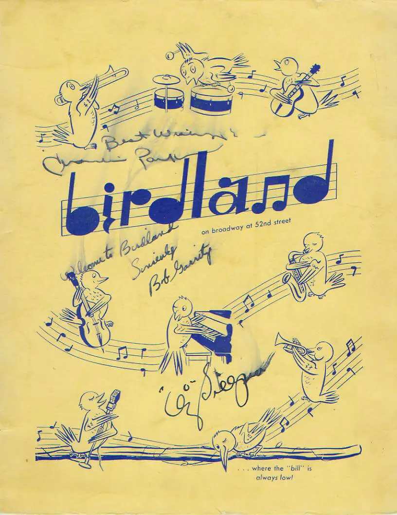Performance poster for a show at Birdland