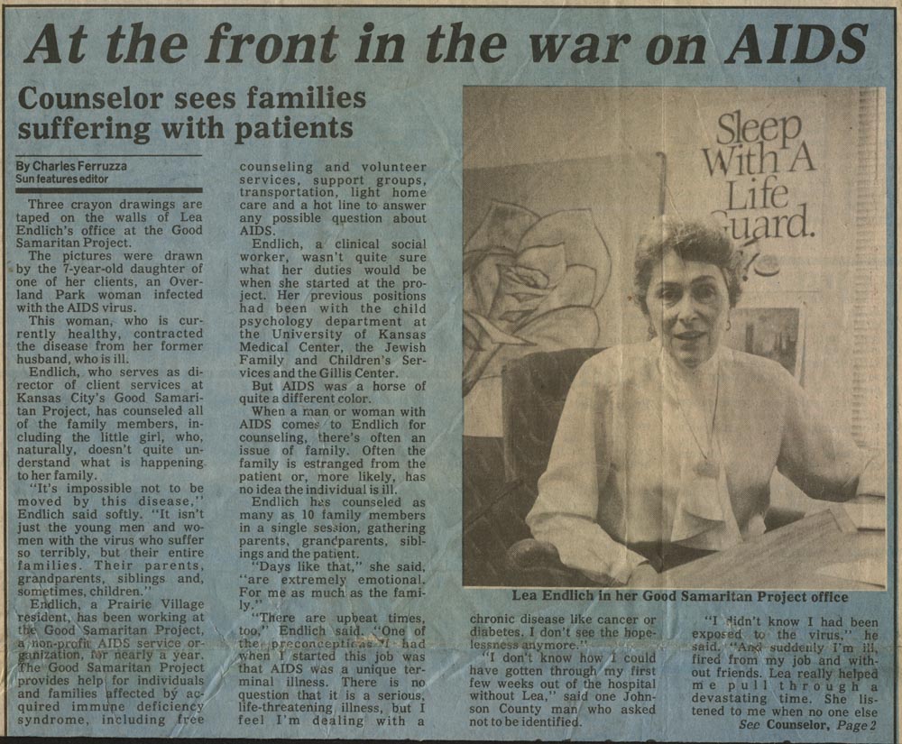At The Front In The War On AIDS Johnson County Sun