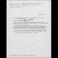 Kansas City AIDS Project Meeting Announcement: April 2 March 26, 1984