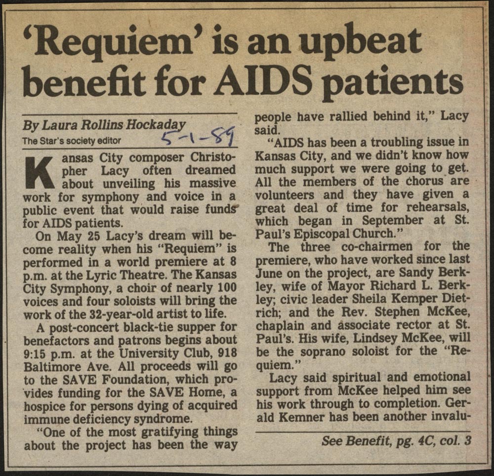 Requiem Is An Upbeat Benefit... Kansas City Star