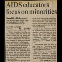 AIDS Educators Focus On Minorities Kansas City Star July 8, 1990