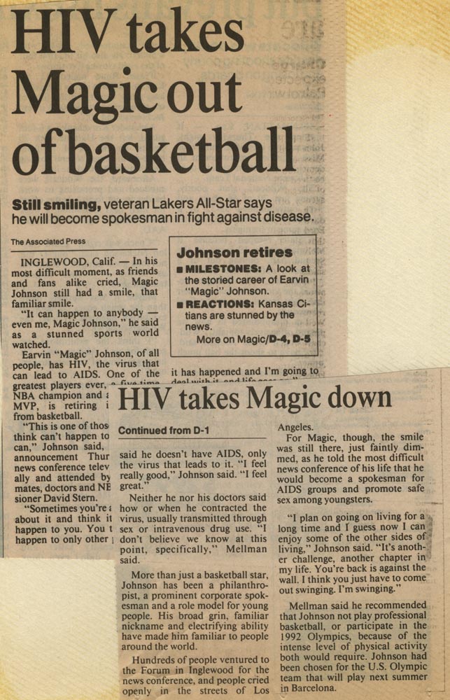 HIV Takes Magic Out Of Basketball Kansas City Star/Times