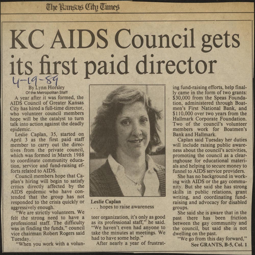 KC AIDS Council Gets...Paid Director Kansas City Times 