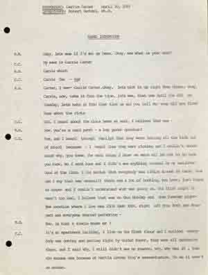 First page of transcript
